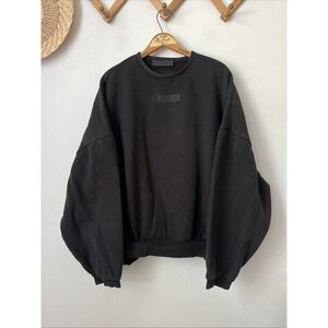Fear of God Essentials Crewneck Sweatshirt Black Size Large heavy